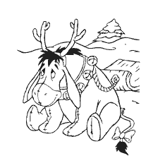 página para colorir: Colorir com Donkey Eey celebrando o Ano Novo