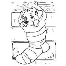 página para colorir: Dalmatian em estoque de Natal