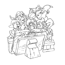 coloriage: Gummy ours passionné de lire un livre