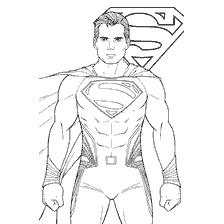 pagina da colorare: Dipingere Superman con un simbolo sullo sfondo