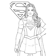 pagina da colorare: Colorare Supergirl per bambini