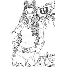 pagina da colorare: Il personaggio Poison Ivy nel libro di colorazione per i bambini