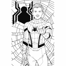 pagina da colorare: Colorare Spider-Man nel Web