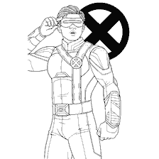 pagina da colorare: Ciclope personaggio colorato da Marvel Comics