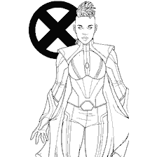 pagina da colorare: Colorazione del personaggio Storm dai fumetti Marvel