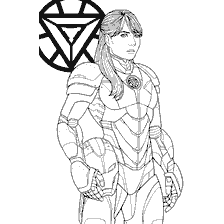 pagina da colorare: Pepe Potts in un costume Iron Man