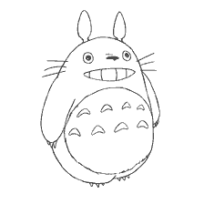 coloring page: Totoro from the movie My Neighbor Totoro