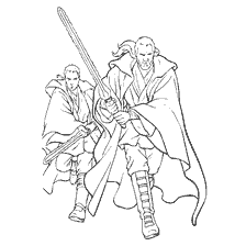 Malseite: Obi-Wan Kenobi und Qui-Gon Jinn mit Star Wars Lightsabers