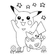 kolorowanka: Pikachu i Togepi na kolorowanki