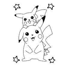 kolorowanka: Pikachu i trochę Pikachu na kolorowanki