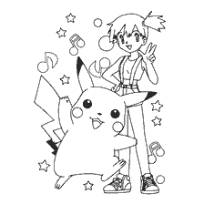 kolorowanka: Pikachu i Misty na kolorowanki