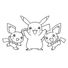kolorowanka: Kolorowanie Pikachu i jego przyjaciół Pokémon