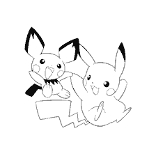 kolorowanka: Kolorowanki Pikachu i Pichu ze świata Pokémon