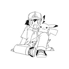 kolorowanka: Malowanie przez Ash i Pikachu