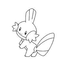 coloring page: Painting Pokemon Madkip in black and white
