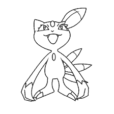 coloring page: Pokemon Reduced in Coloring Style