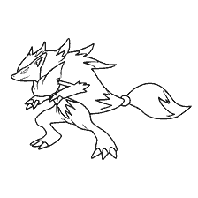 coloring page: Coloring Pokemon Zoroark in style outlined