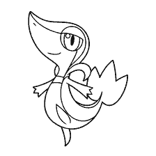 coloring page: Coloring Pokemon Snivy in black and white style