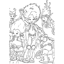 pagina da colorare: Art&ugrave; con i suoi amici mini-put in libro di colorazione