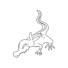 coloring page: Coloring Pokémon Salandit in black and white
