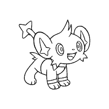 coloring page: Coloring Pokemon Shinx in black and white
