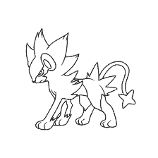 coloring page: Contour Coloring of Pokemon Luxray