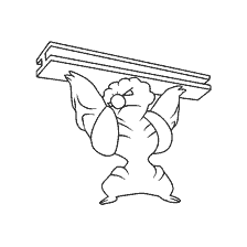 coloring page: Gurdurr holds a bar with scales