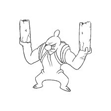 coloring page: Pokemon Conkldurr with wooden bars