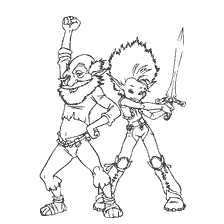 pagina da colorare: Nonno e Art&ugrave; di Art&ugrave; e Miniputa