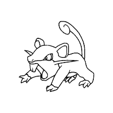 coloring page: Rattat's Pokémon angle for coloring