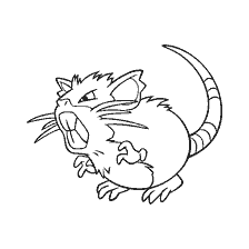 coloring page: Raticate's sketch from the world of Pokemon