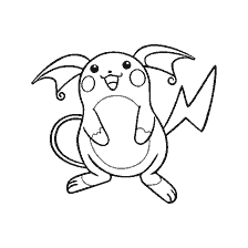 coloring page: Printing out Pokemon Raichu coloring book