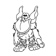coloriage: Goblin de la série animée Mishka Gummy, livre de coloriage