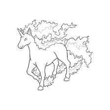 coloring page: Drawing of Pokemon Rapidesh with Fire Tails