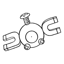 coloring page: Drawing by Pokemon Magnemite in coloring book