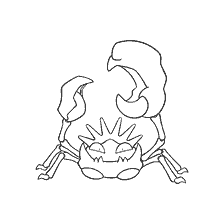 coloring page: Kingler - Pokemon crab with large claws