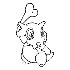 coloring page: Pokemon Kubon with a bone
