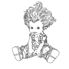 pagina da colorare: Colorazione di Fratel Selenia di Art&ugrave; e i Miniputes