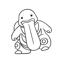 coloring page: Drawing by Pokemon Likitung with an elongated tongue