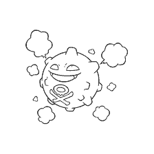 coloring page: Coloring Pokemon Coffing with signs of evolution