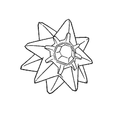 coloring page: Drawing the evolution of Pokemon Starmy for coloring