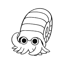 coloring page: Coloring Pokemon Omanayt - a sea creature with a shell