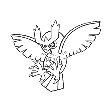 coloring page: Coloring Pokémon Noctaul in black and white style