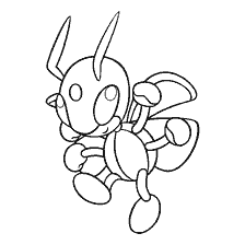 coloring page: Ledian - a youthful form of Pokemon, ready for coloring
