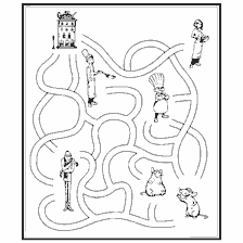 coloriage: Labyrinthe avec les personnages du dessin animé Ratatouille