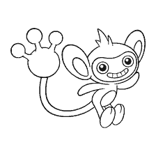 coloring page: Coloring Pokemon Ipe in the form of a cheerful little monkey