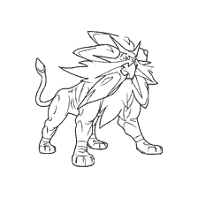 kolorowanka: Legendarny Pokemon Solgaleo w kolorowanie