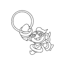kolorowanka: Kolorowanki legendarny Pokémon Hoop w czarno-białym formacie.