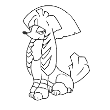 kolorowanka: Pokémon Furfu w stylu kabuki do kolorowania