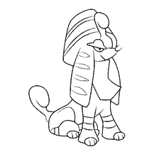 kolorowanka: Kolorowanki Pokémon Furfu w stylu faraona